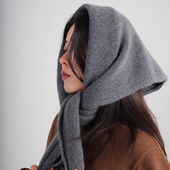 百搭时髦优雅围巾 造型感披肩 MAGENA重工简奢 纯羊绒针织三角巾