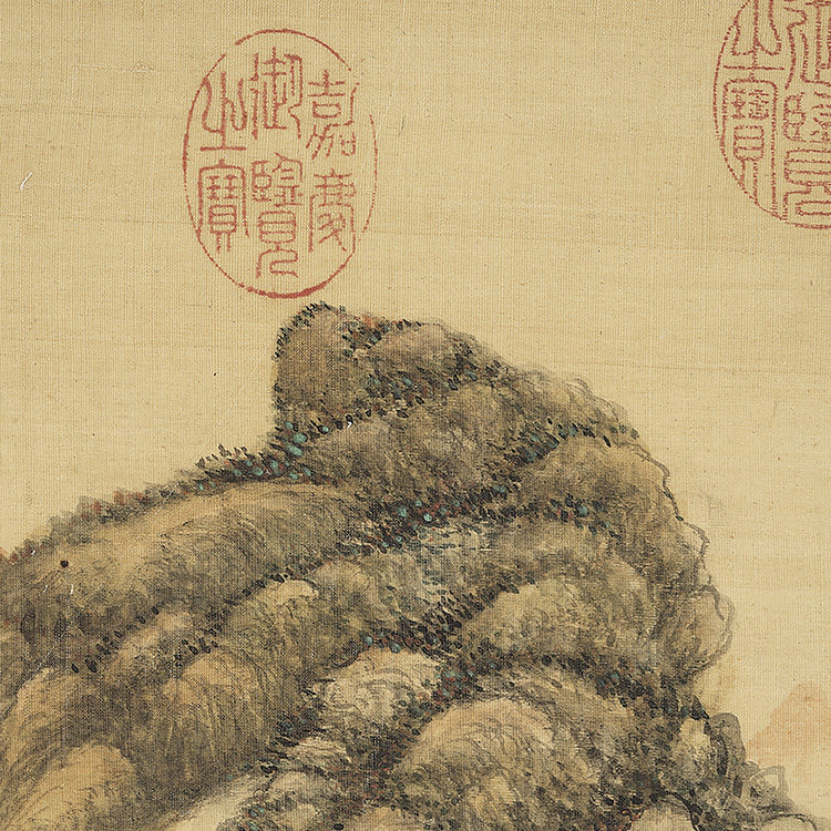 1:1 清 王敬铭 画山水 真迹复制品29x56cm台北故宫收藏清代名画家