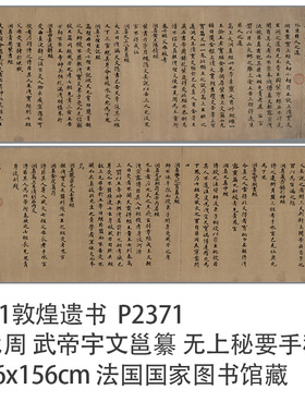 1:1 唐人写小楷 北周武帝宇文邕纂 无上秘要手稿真迹复制26x156cm