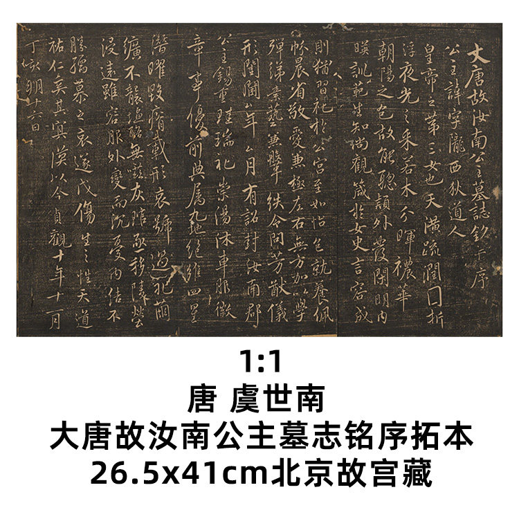 1:1唐 虞世南 大唐故汝南公主墓志铭序 拓本真迹复制品26.5x41cm