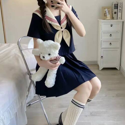 现货正统jk制服绀三本米领学院风