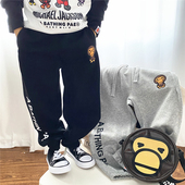 中大童休闲长裤 男童春秋裤 纯色卫裤 儿童潮牌纯棉运动裤 子2026新款