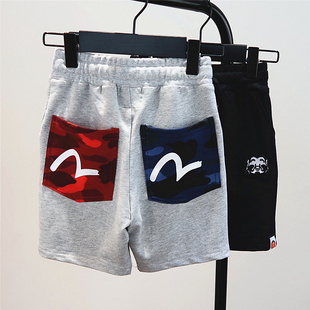 2026夏新款男童迷彩口袋纯棉百搭五分裤儿童宝宝运动短裤刺绣中裤