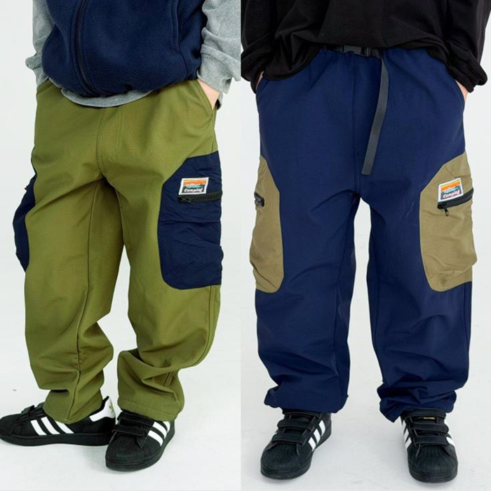 儿童加绒加厚户外工装裤冲锋裤潮