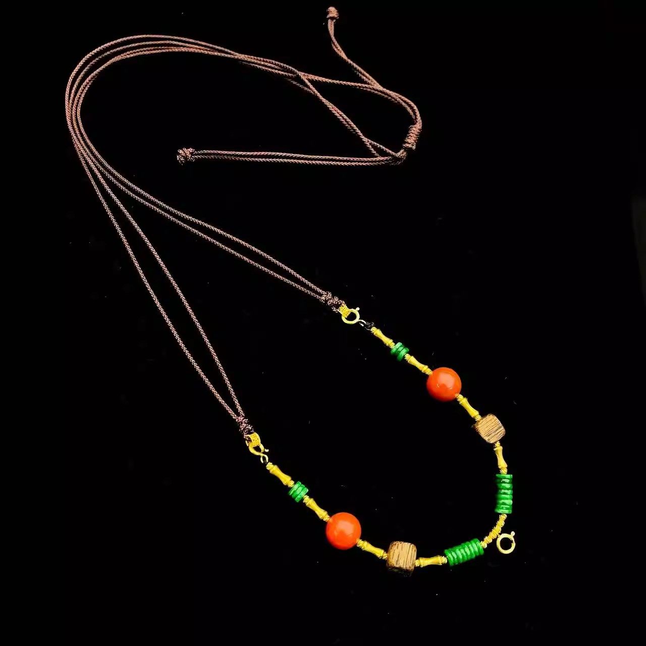 安伯曼翡翠药片辣绿满绿沉香方糖南红18K金竹节豆豆W能扣项链,珠宝/钻石/翡翠,颈饰,淘宝优惠券,粉丝福利购,淘宝优惠卷