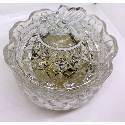 安伯曼新款简约圆形水晶蝴蝶碗送消磁石无色透明