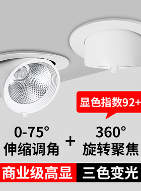 射灯led嵌入式象鼻灯店铺商用超亮天花灯客厅cob筒灯服装店牛眼灯