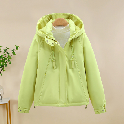 冬新款连帽冲锋衣工装加厚棉袄大码宽松羽绒棉衣女派克服棉服外套