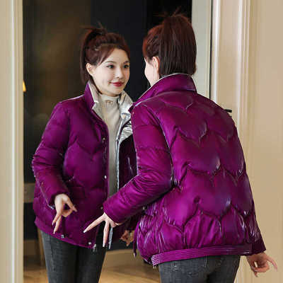 大码立领免洗新款羽绒棉衣宽松