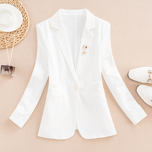 修身 春夏新款 女外套大码 小西装 收腰遮肉西服上衣 一粒扣职业七分袖