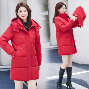 加厚羽绒棉衣女中长款 可拆卸帽棉袄大码 棉服洋气外套 新款 2025冬装
