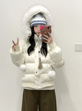 2026超好看刺绣雪花棉服女冬新款加厚宽松棉衣小个子棉袄大码外套