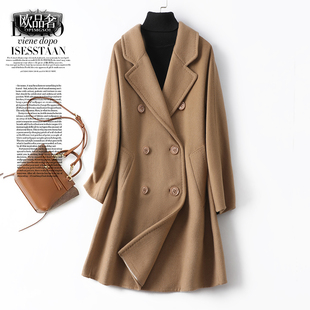 羊绒大衣女中长款驼色英伦高级感双面呢秋冬新款高端羊毛呢外套女