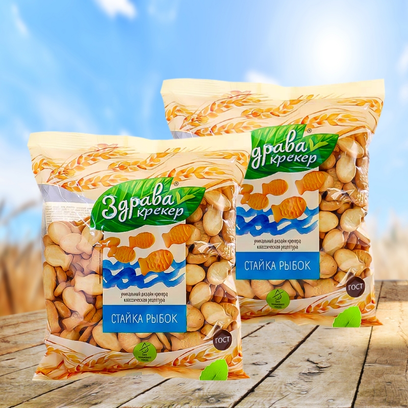 俄罗斯小鱼形状饼干原装进口300g