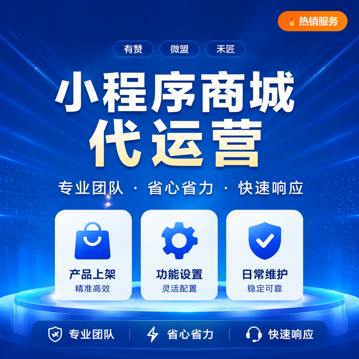 有赞微盟小程序商城代运营服务禾匠后台操作商品上架功能设置包月