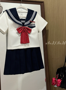 【白三本】原创水手服女jk制服套装学院风绀领基础款栀枝兔jk