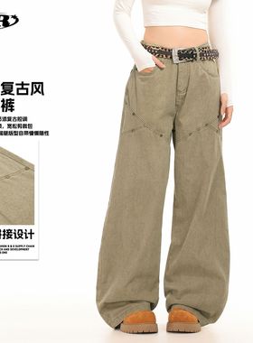 OREETA丨复古做旧cleanfit设计感工装裤男女cargo美式直筒拖地裤