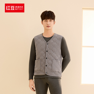 红豆保暖背心男中年秋冬保暖坎肩中老年冬季 红豆居家4N351 马甲