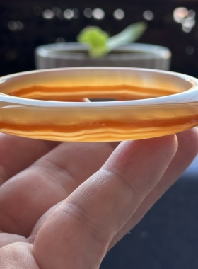 云臻阁巴西红玛瑙满圈缠丝细条冰透手镯圈口60