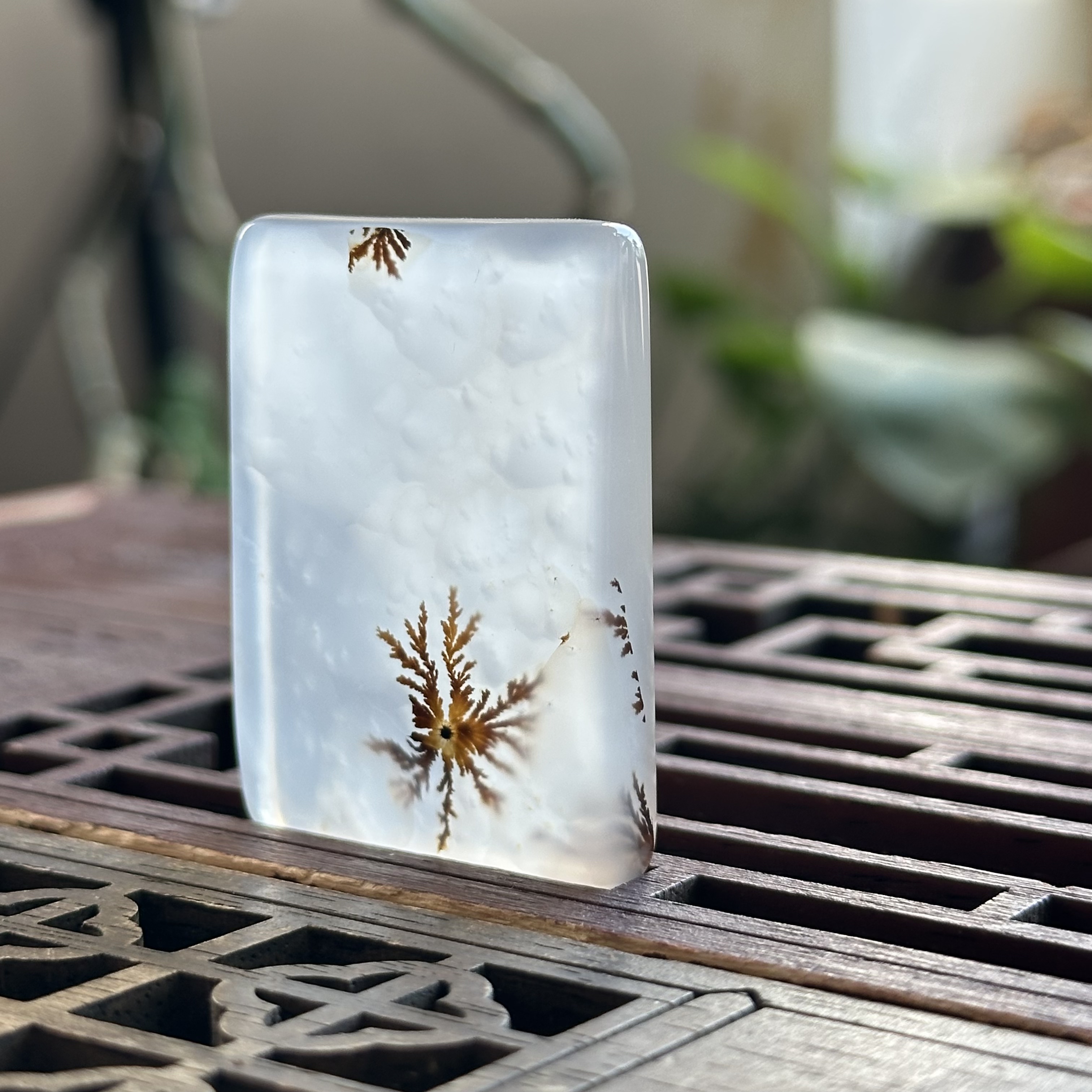 天然马料海洋玉髓高冰冰种白冰草花玛瑙大花小草方牌牌子吊坠挂件