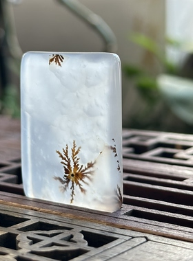 天然马料海洋玉髓高冰冰种白冰草花玛瑙大花小草方牌牌子吊坠挂件