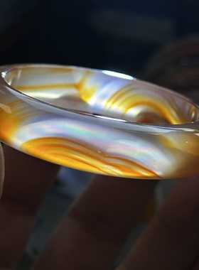 天然巴玉冰红玛瑙七彩极光彩虹光虹膜玛瑙手镯彩虹桥水墨炫彩54口