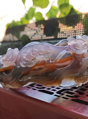 天然巴西多彩水墨精工雕刻手镯