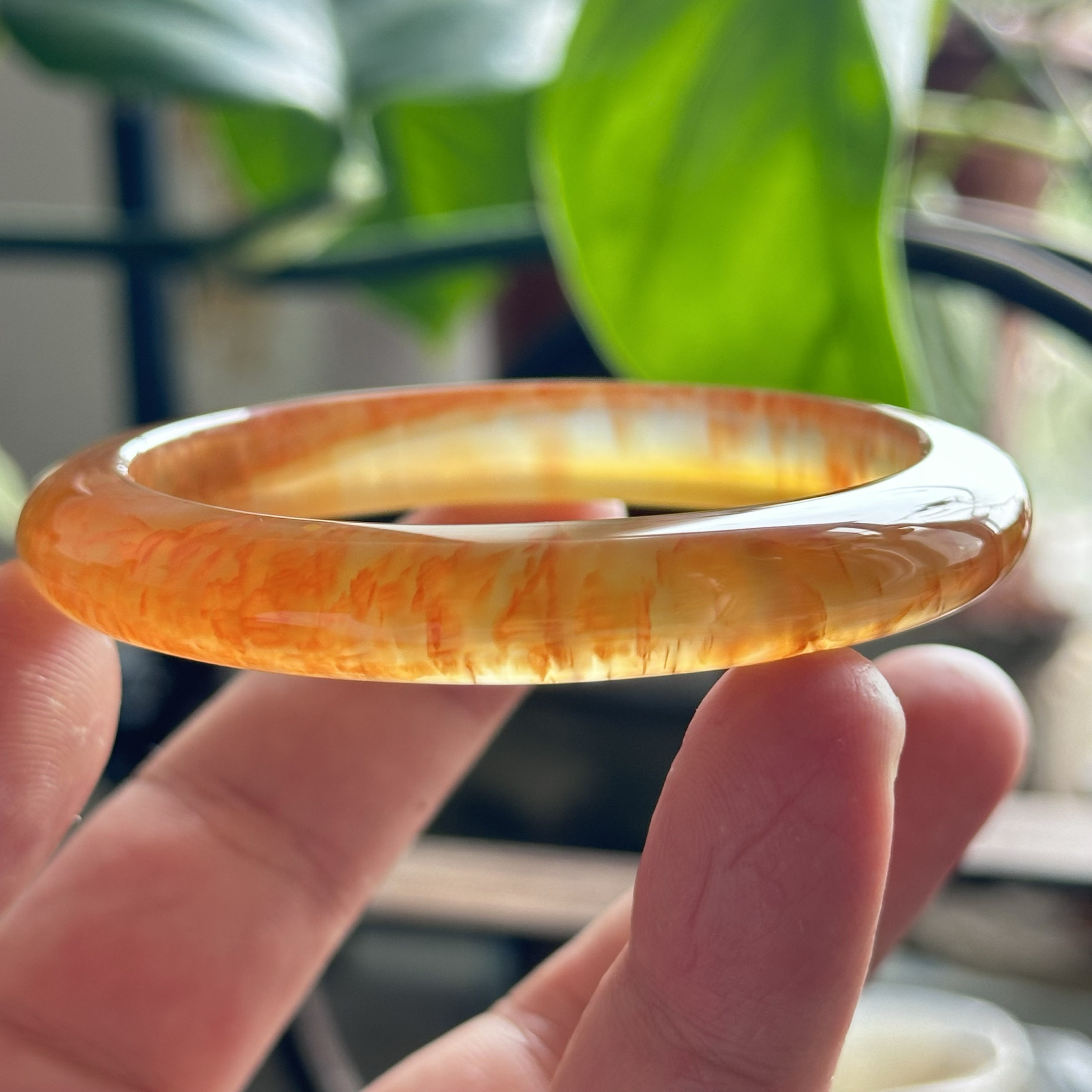 天然红龙纹玛瑙玉髓手镯满圈花瓣龙纹通透显贵气玉镯59口径