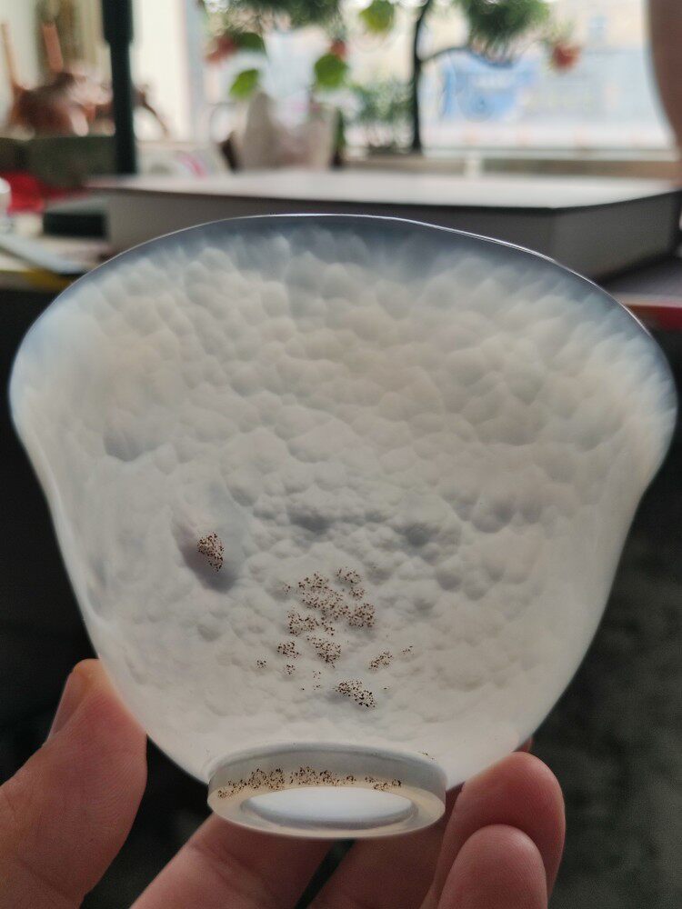 云臻阁天然海洋玉髓紫玉髓鱼鳞纹满天星玛瑙茶碗茶杯主人杯摆件
