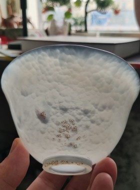 云臻阁天然海洋玉髓紫玉髓鱼鳞纹满天星玛瑙茶碗茶杯主人杯摆件