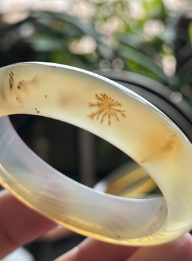 天然马料海洋玉髓高冰草花大花闪丝缠丝满天星水墨冰透玛瑙手镯56