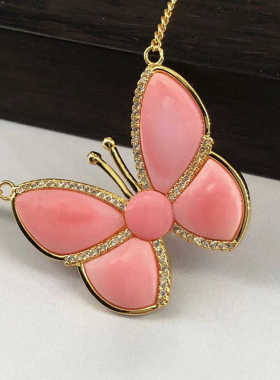 女王贝大蝴蝶项链女轻奢时尚