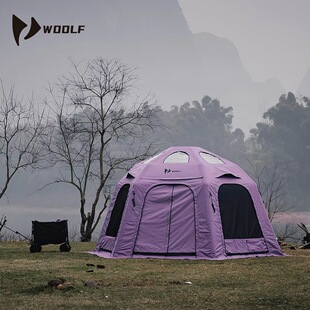 沃尔夫woolf星球充气球形帐篷透明天窗观景门帘互联户外露营遮阳