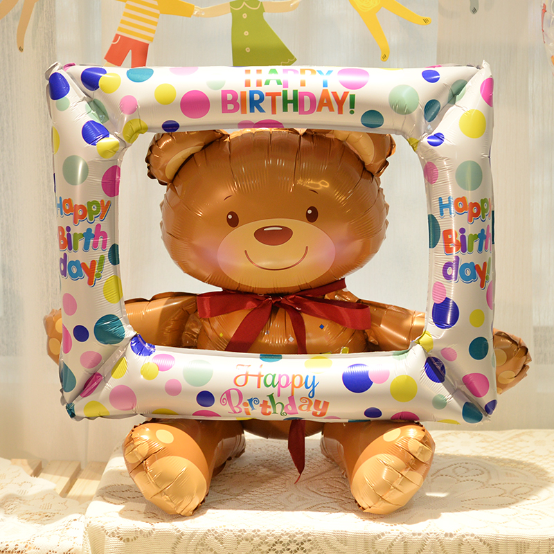 网红ins立体卡通小熊气球