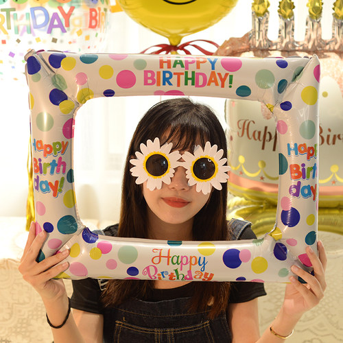网红趣味生日派对拍照道具气球