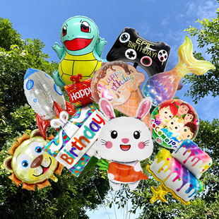 飘空儿童卡通铝膜造型氦气气球宝宝玩具幼儿园布置公园夜市摆摊