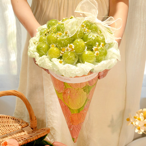 diy冰淇淋甜筒葡萄花束材料包