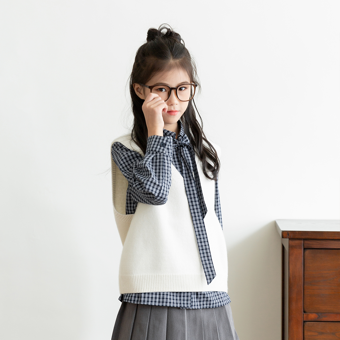 100%纯羊毛V领宽松百搭针织马甲