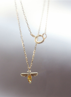 通体S925纯银小蜜蜂项链女 可爱小巧简约吊坠气质百搭锁骨链