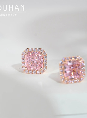 S925银针韩国东大门个性耳钉女小众设计感几何方糖耳饰通勤风耳坠