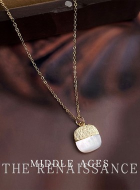 vintage镀18k真金保色真贝壳项链法式复古文艺轻奢风高级感项饰女