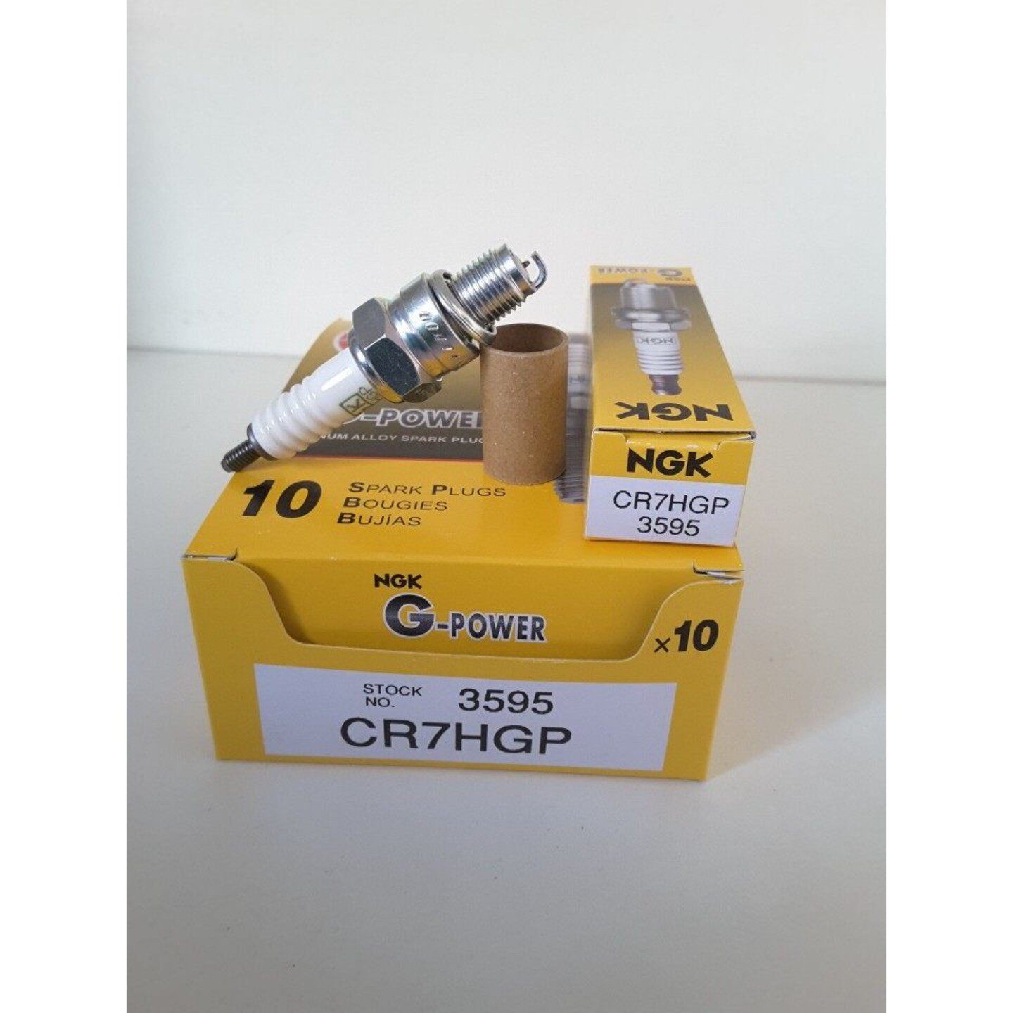 NGK火花塞 CR7HGP(3595) 弯梁踏板，大阳,GY6摩托车火花塞A7TC