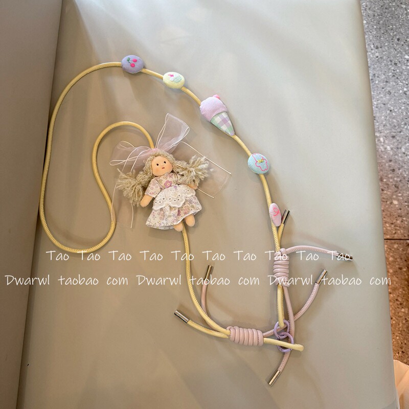 ins甜美少女小众碎花公主裙可爱冰淇淋手机壳斜挎链适用苹果iPhone华为手机装饰
