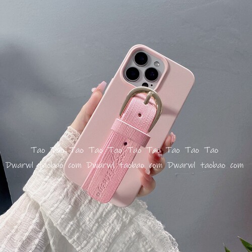甜美少女可爱粉手提腕带挂绳适用iPhone17手机壳苹果17pro max女款16Pro韩15全包14plus呆萌13小众12保护套11