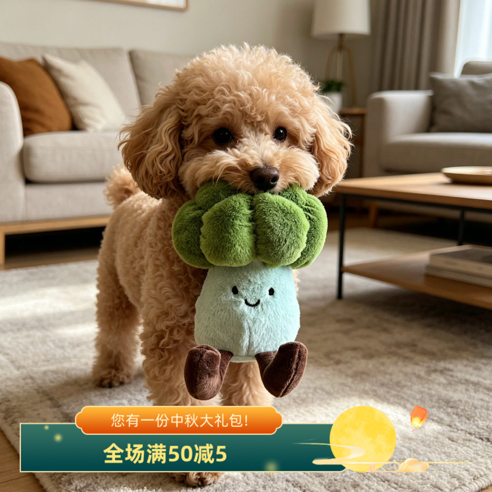 仿真花椰菜狗狗爱玩宠物毛绒玩具磨牙发声解闷中小型啃咬宠物用品