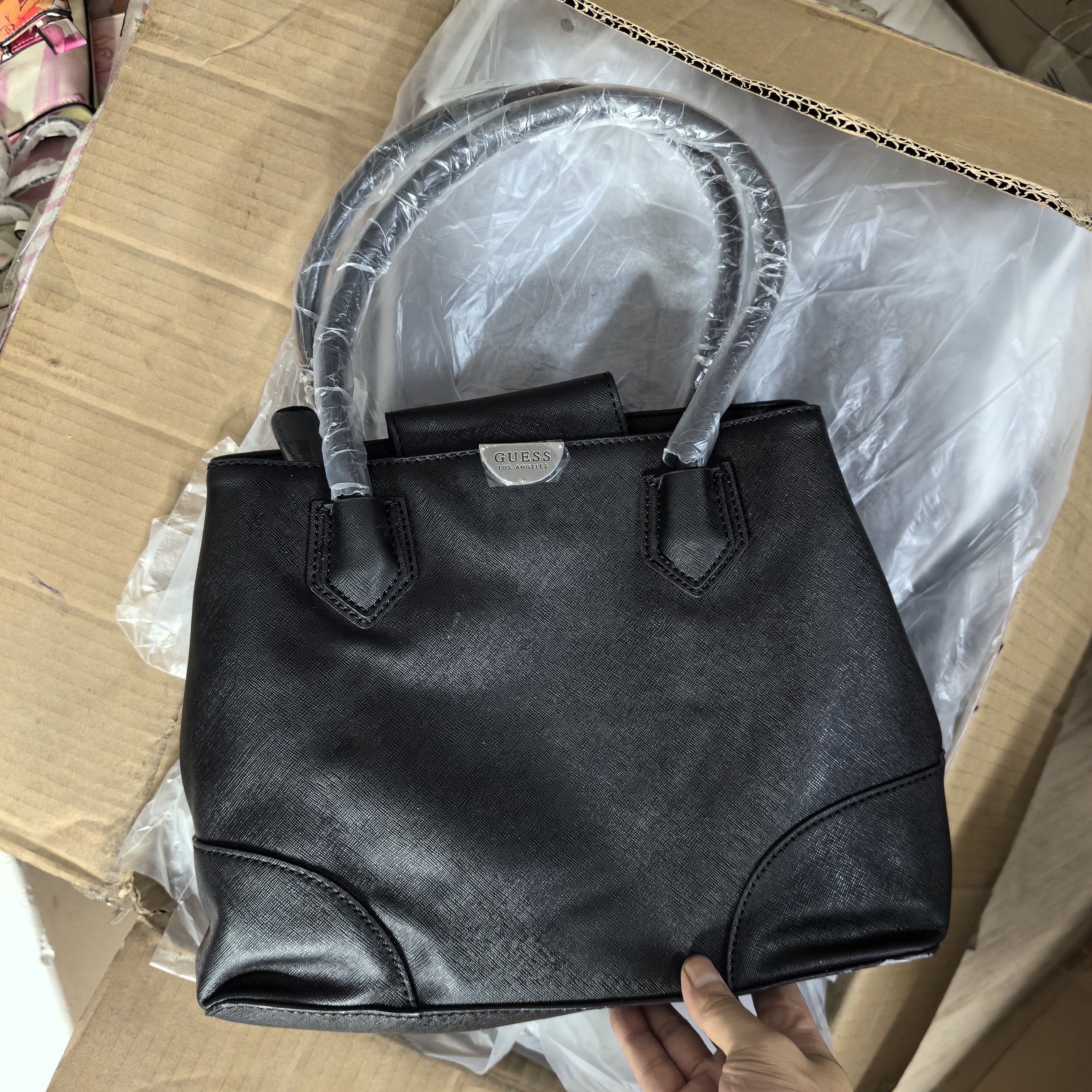 出口欧美库存尾货女包十字纹休闲手提包腋下包手挽商务通勤托特包