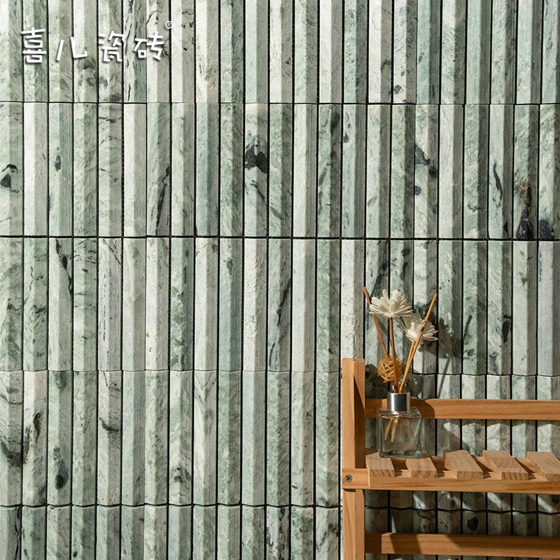 菱形云中翡翠石材马赛克会所大堂玄关背景砖民宿卫生间浴室墙砖