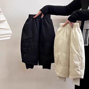 滑雪裤 男女童防风棉裤 子防水儿童保暖纯色外穿束脚裤 宝宝裤 冬季