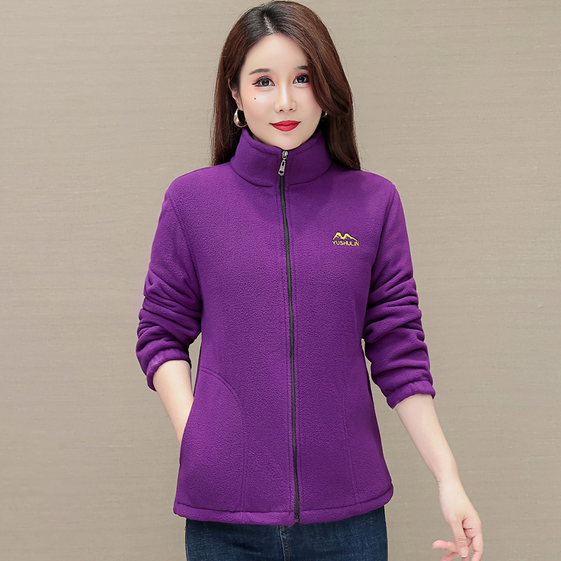 加厚宽松摇粒绒休闲中老年女装