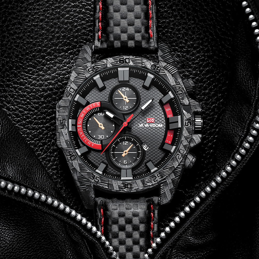 Men's sports watch carbon fiber case waterproof fashion outd